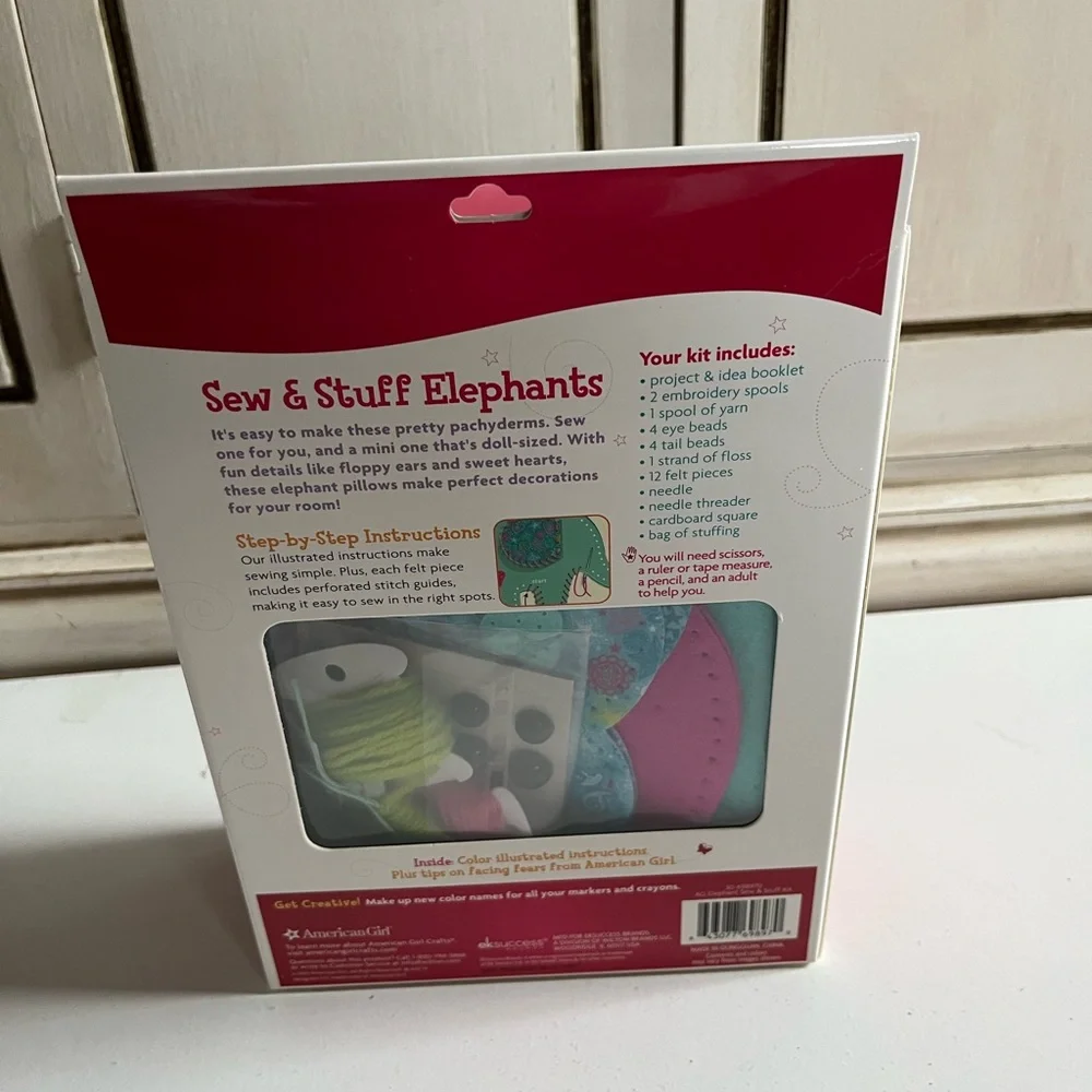 New American Girl Crafts Sew And Stuff Kit Craft 2 Elephants 28 Piece